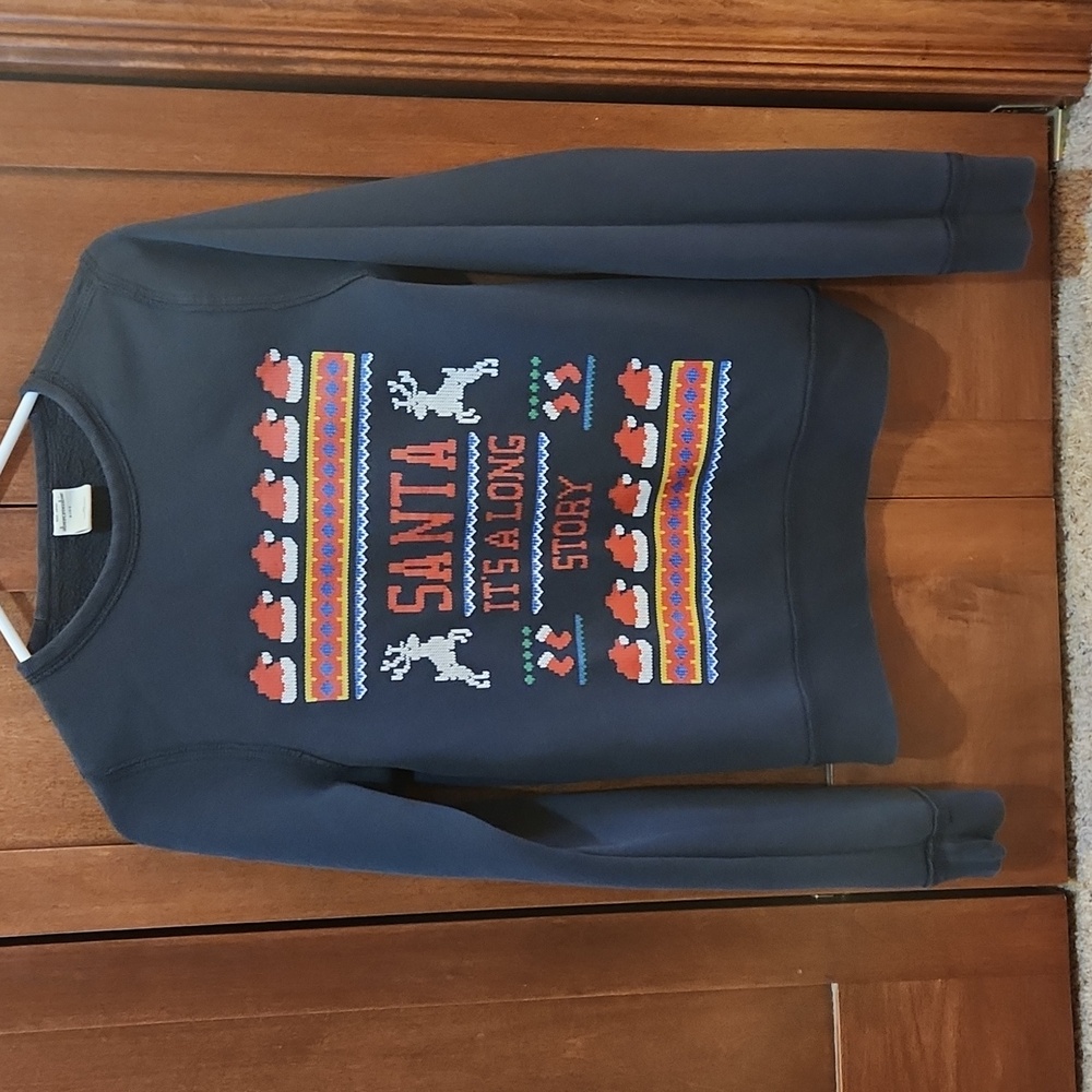 Boys XL Abercrombie Kids "Santa It's a Long Story" Sweatshirt